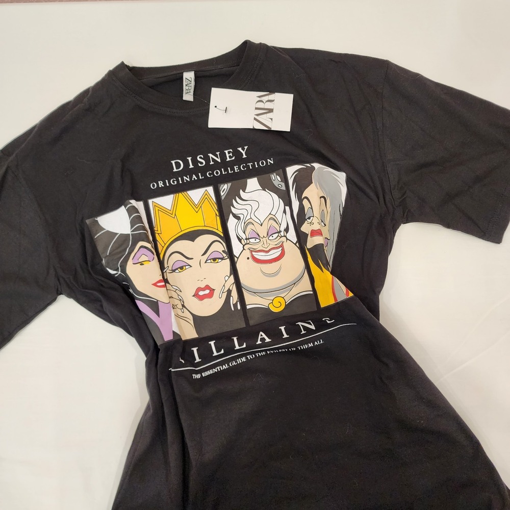 Zara Disney Colab Evil Queens & Villains Size L - XL Black Made in the USA
